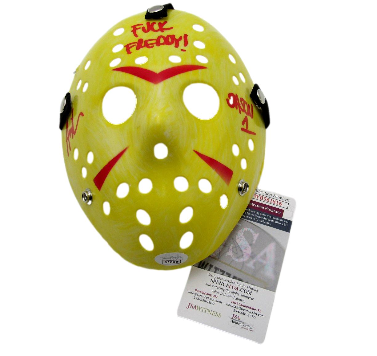 Ari Lehman Signed/Inscribed Yellow/Red Mask "Friday the 13th" JSA 189563