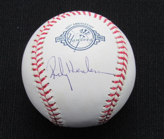 Rickey Henderson Signed/Auto Yankees 100th OML Baseball JSA 186725