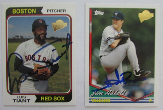 Jim Abbott/Luis Tiant Signed Topps All Time Fan Favorites  Baseball Cards 144496
