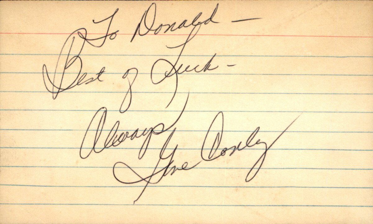 Gene Conley Braves/Red Sox d.2007 Signed/Autographed 3x5 Index Card 162481