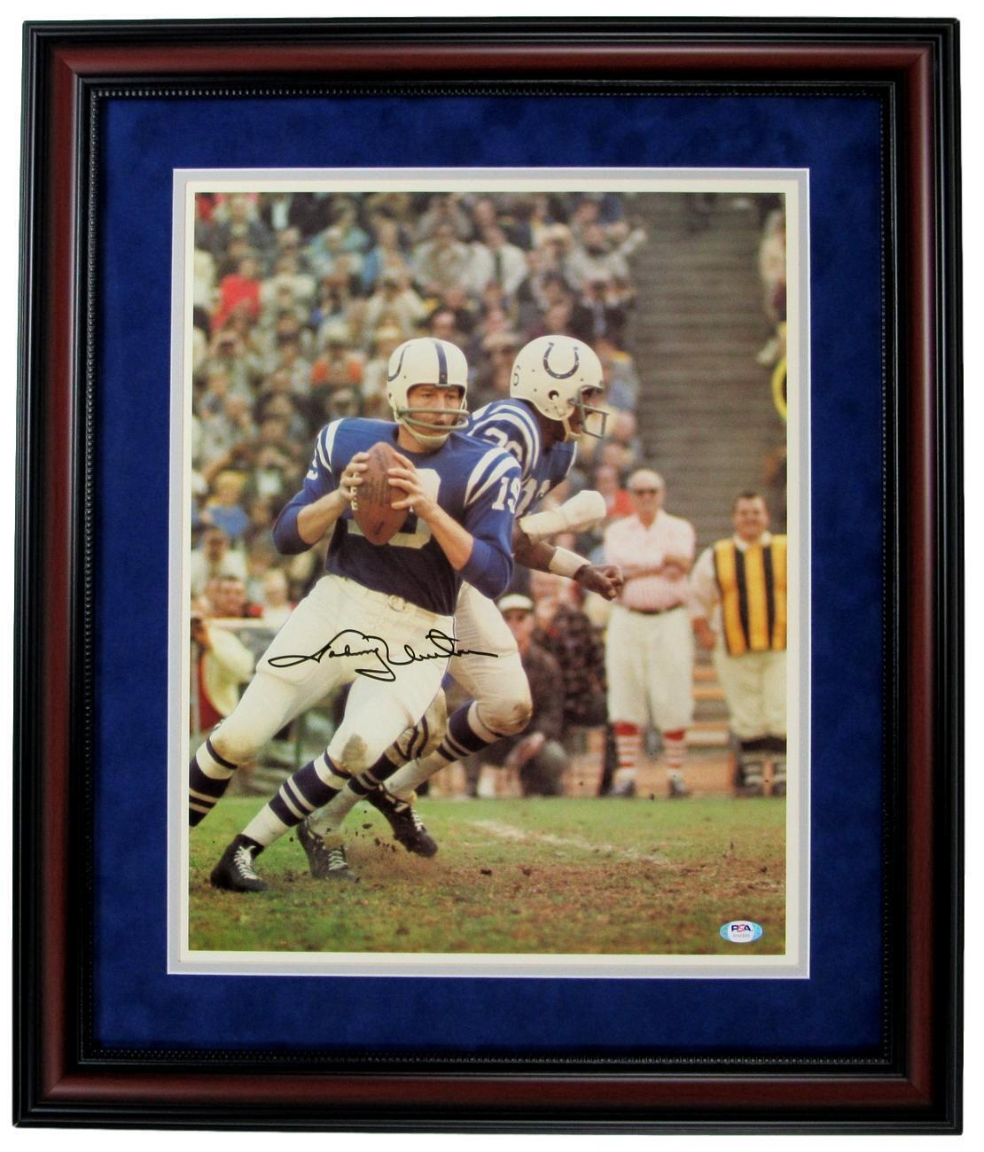 Johnny Unitas  Colts Signed/Auto 16x20 Photo Framed PSA/DNA GEM MINT 10 155568