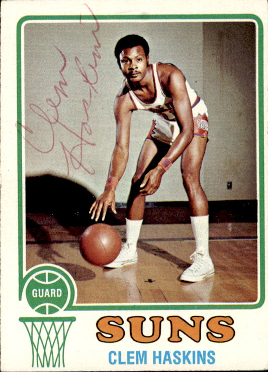 Clem Haskins Autographed 1973-74 TOPPS Basketball Card #59 Phoenix Suns 182948