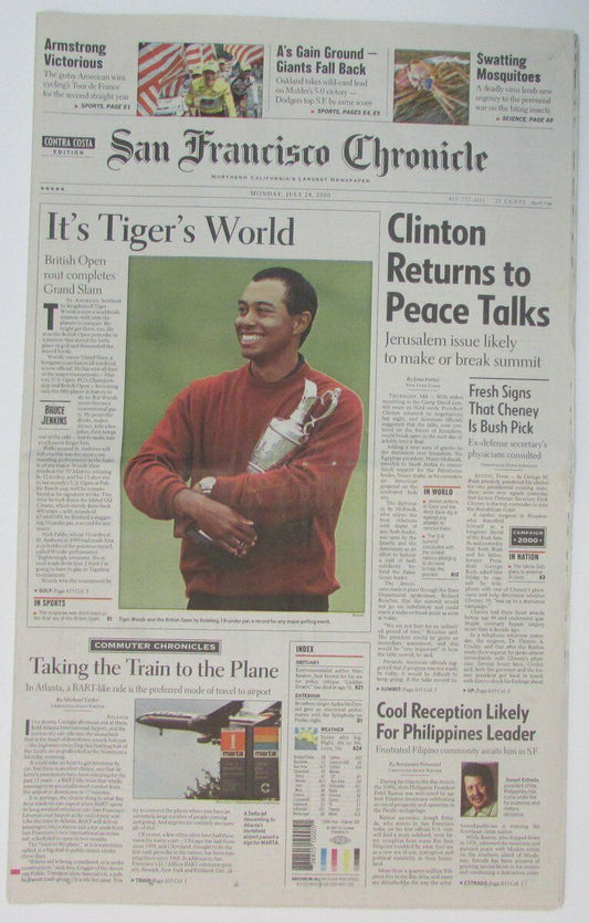 Tiger Woods Wins Career Grand Slam 2000 San Francisco Chronicle Newspaper 147873