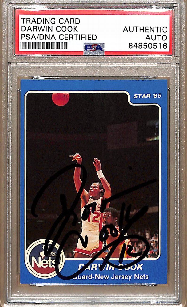 1984-85 Star Company #90 Darwin Cook Nets Signed/Auto Card PSA/DNA 178848