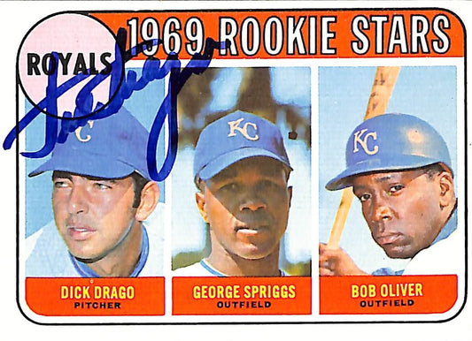 Dick Drago Kansas City Royals Signed/Autographed 1969 TOPPS RC Card #662 189512