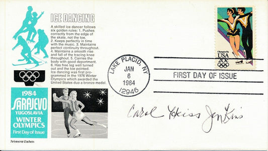 Carol Heiss Jenkins Olympic Figure Skater Signed 1984 First Day Cover/FDC 151292