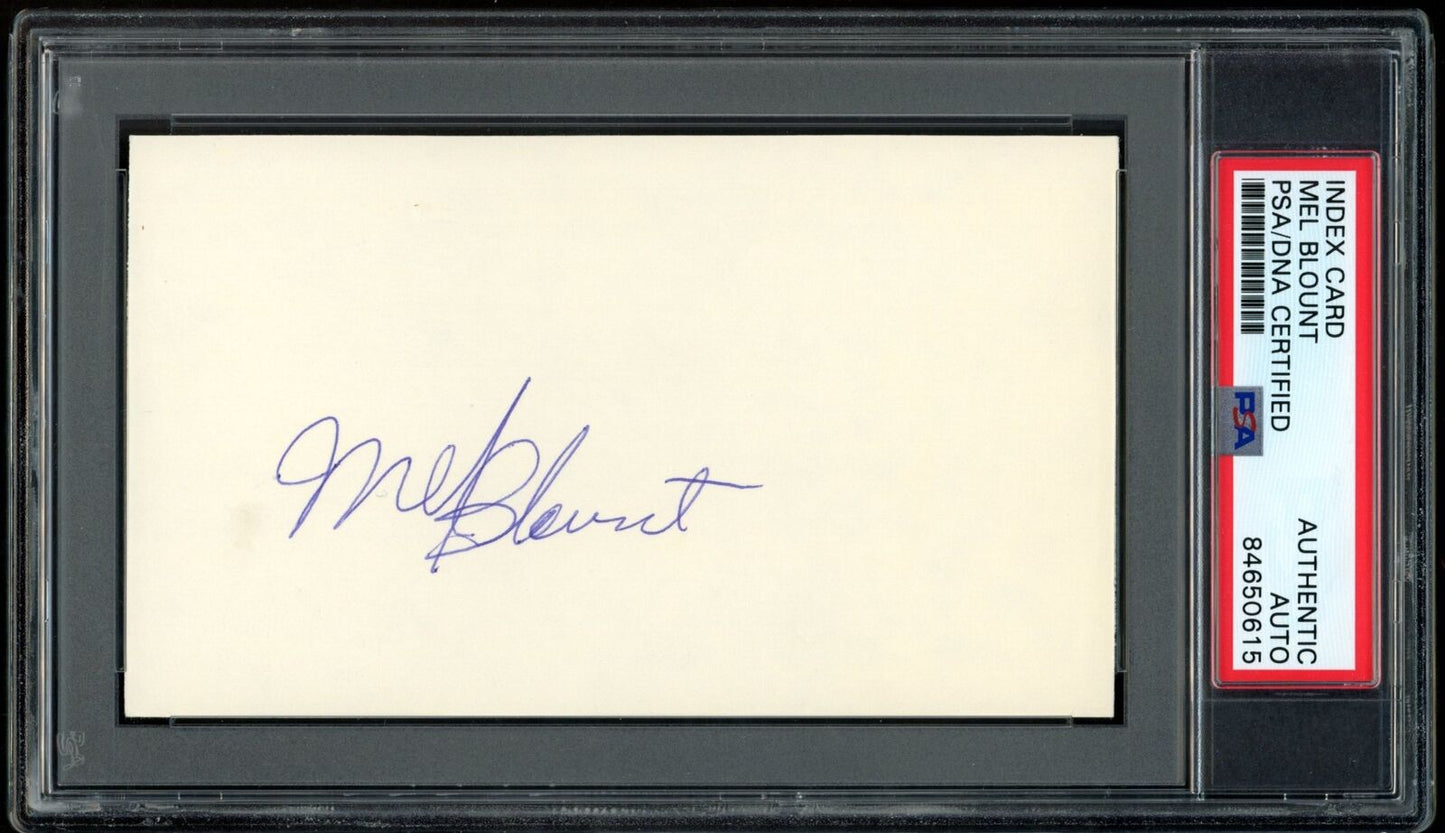 Mel Blount HOF Autographed 3x5 Index Card Pittsburgh Steelers PSA/DNA