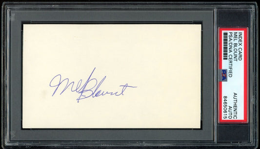 Mel Blount HOF Autographed 3x5 Index Card Pittsburgh Steelers PSA/DNA
