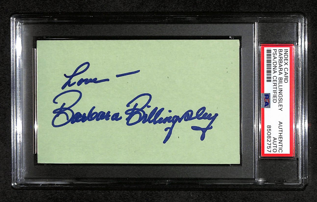 Barbara Billingsley Signed/Inscribed 3x5 Index Card "Leave It To Beaver" PSA/DNA