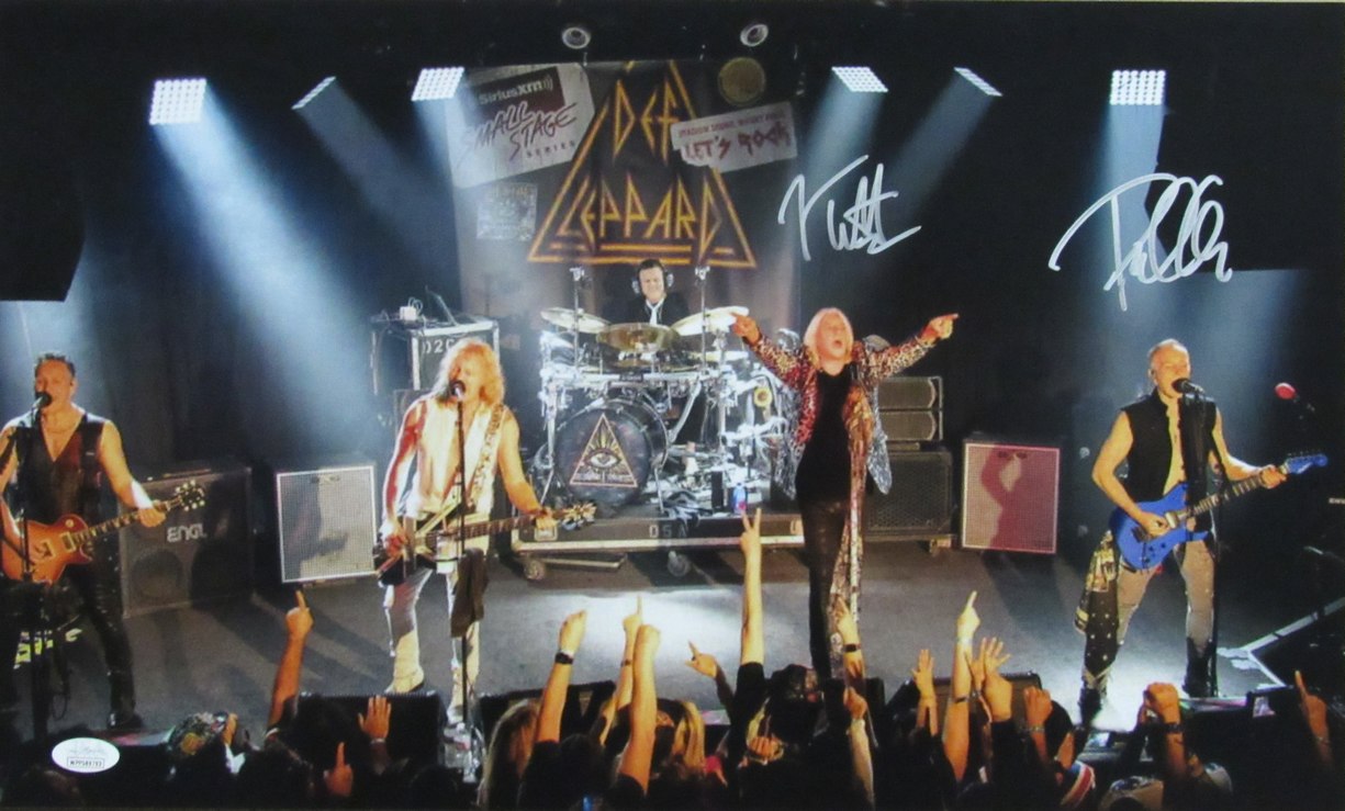 Joe Elliott/Phil Collen Dual-Signed/Auto 12x20 Photo Def Leppard JSA 190170