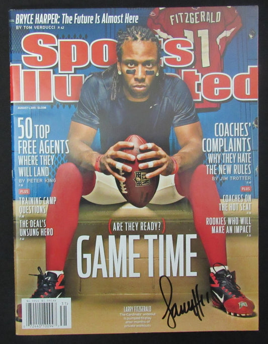 Larry Fitzgerald Signed 2011 Sports Illustrated Magazine NO LABEL JSA 190768