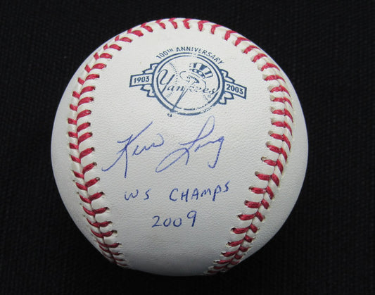 Kevin Long Signed/Auto Yankees 100th OML Baseball MAB Inscr 187040
