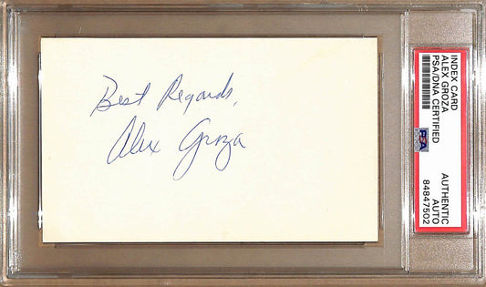 Alex Groza Autographed/Insc 3x5 Index Card Kentucky Wildcats  PSA/DNA 178820