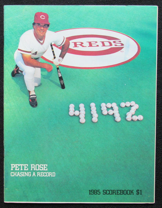 1985 Cincinnati Reds Official Scorebook Pete Rose 4192 Chasing a Record  181340