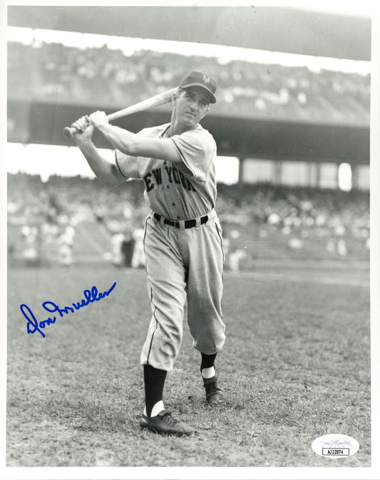Don Mueller Autographed 8x10 Photo New York Giants JSA 177873