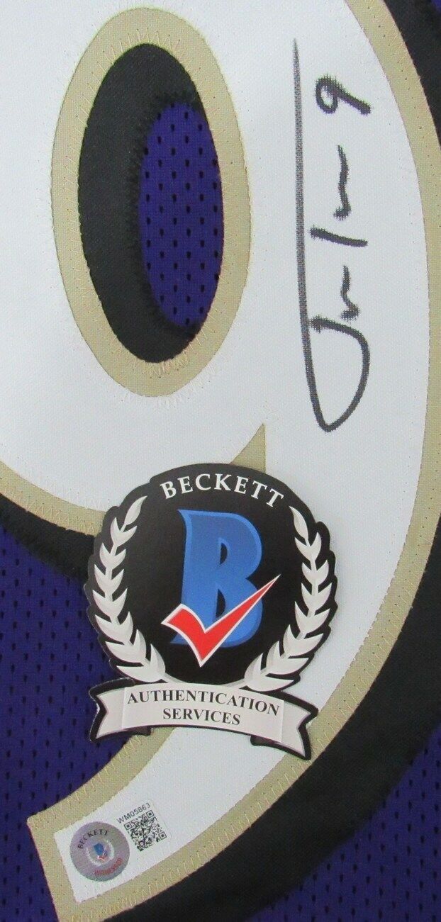 Justin Tucker Signed/Autographed Ravens Purple Custom Jersey Beckett 164216