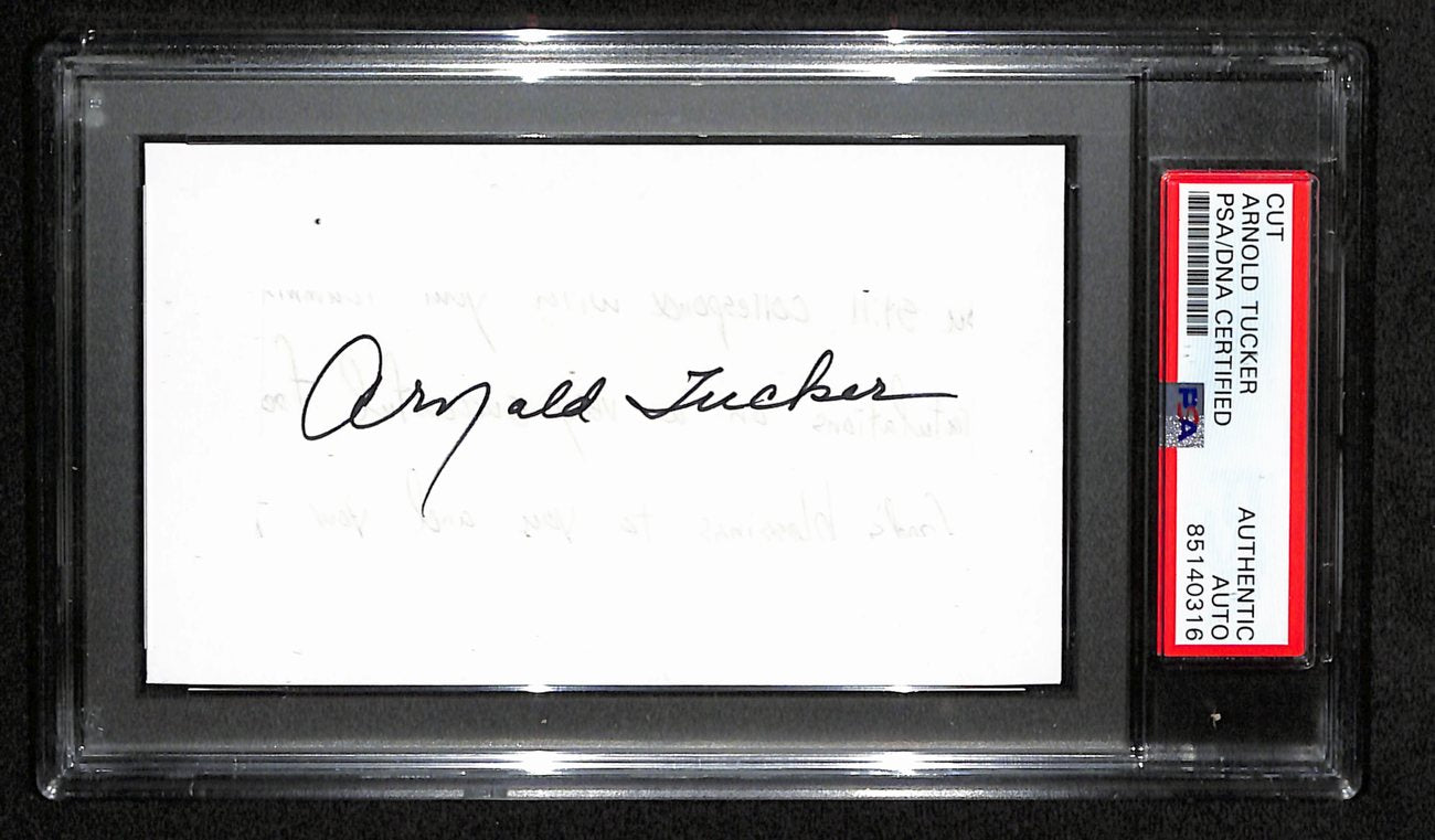 Arnold Tucker Autographed 3x5 Cut Card PSA/DNA 186552