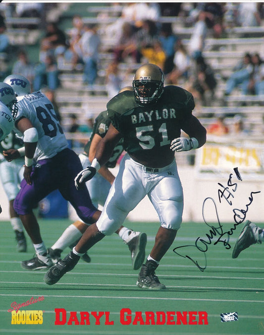 Daryl Gardener Autographed Signature Rookies 40 of 3500 8x10 Photo Baylor