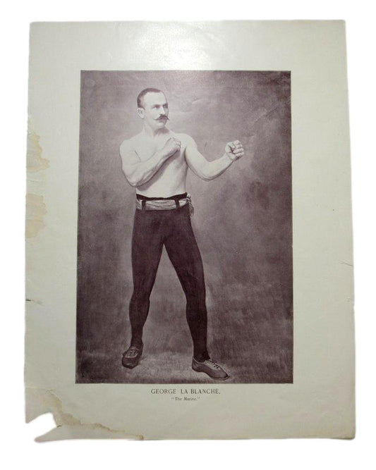 Geprge La Blanche "The Marine"  1895 Boxing Gladiators 11x15  Supplement Poster