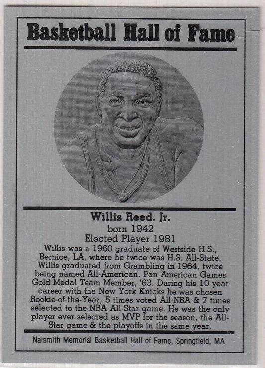 1986-2002 Basketball Hall of Fame Metallic WILLIS REED, JR. Series 12 128871