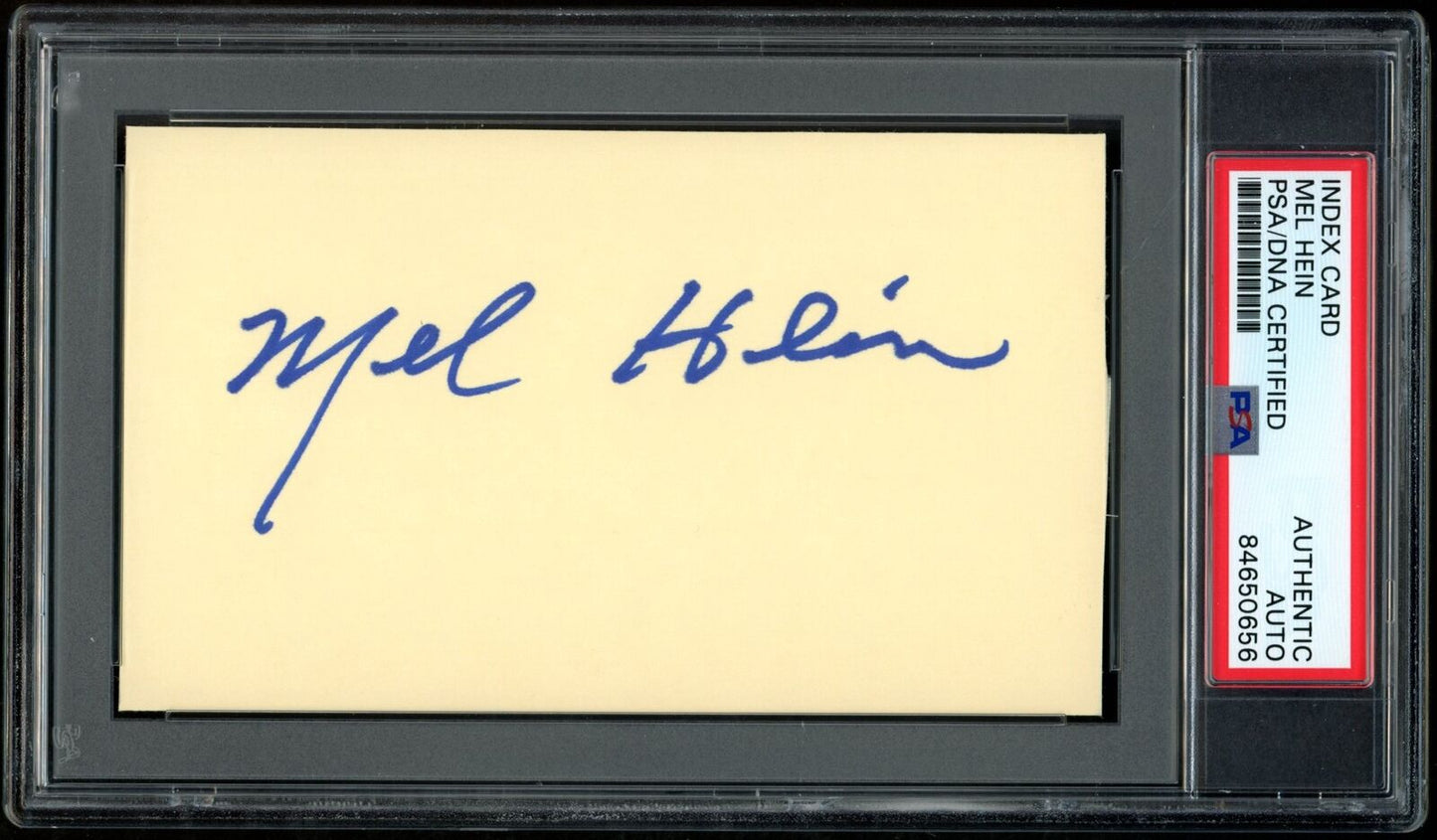 Mel Hein HOF Autographed 3x5 Index Card New York Giants PSA/DNA