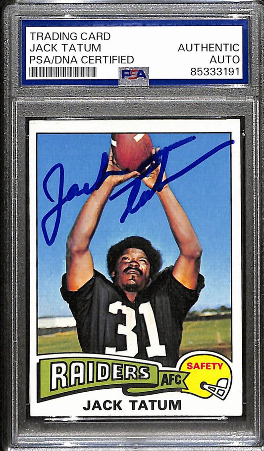 Jack Tatum Signed/Autographed 1975 Topps #70 Oakland Raiders PSA/DNA 187981