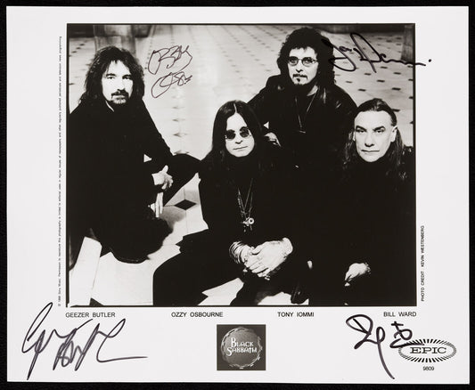 Black Sabbath Group-OZZY OSBOURNE + 3 Autographed 8x10 Photo Beckett 171676