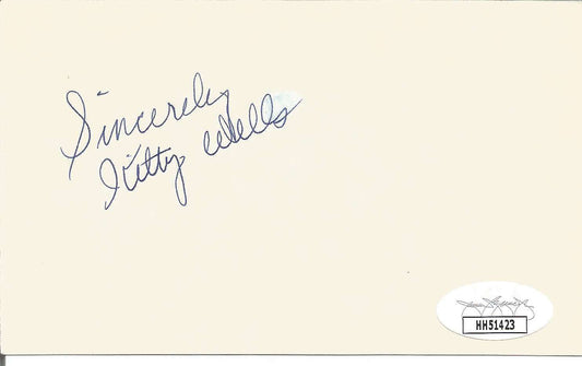 Kitty Wells Country Music Legend Signed/Autographed 3x5 Index Card JSA 151049