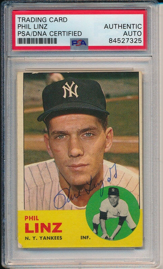 Phil Linz Yankees Signed/Autographed 1963 TOPPS Card #264 PSA/DNA 166519