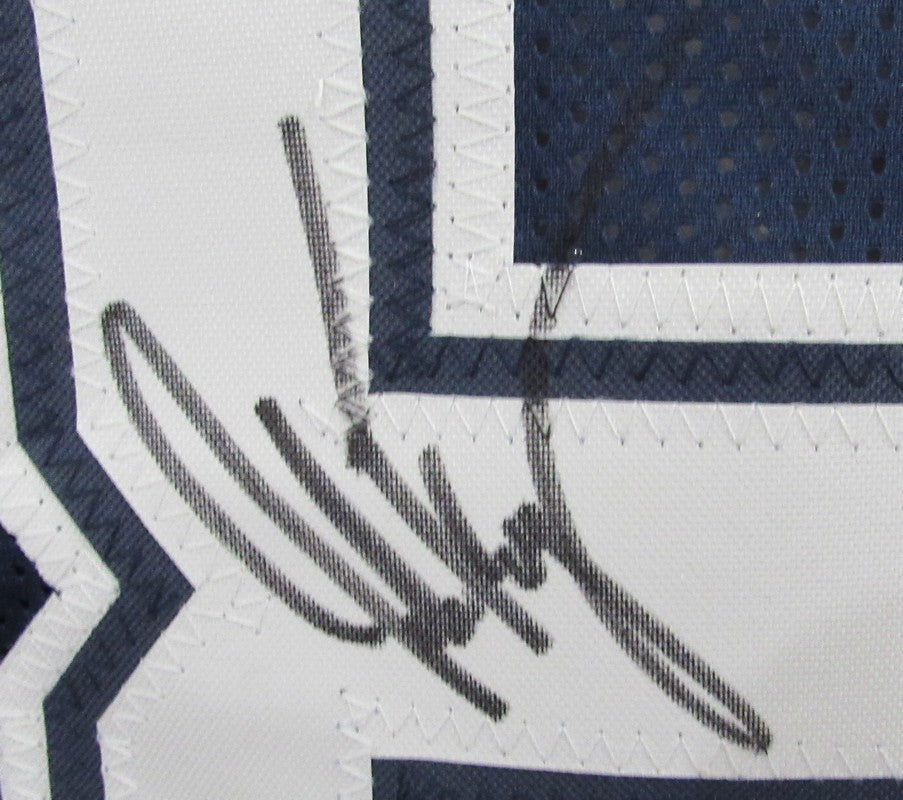 Jake Ferguson Signed Blue Custom Football Jersey Dallas Cowboys Beckett 186305