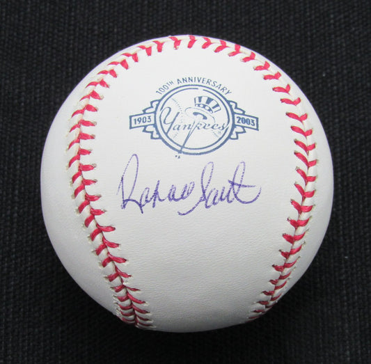 Rafael Santana Signed/Auto Yankees 100th OML Baseball JSA  186874