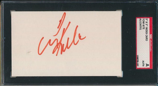 Tom Kite 1989-94 1992 US OPEN Signed 3x5 Index Card SGC 143694