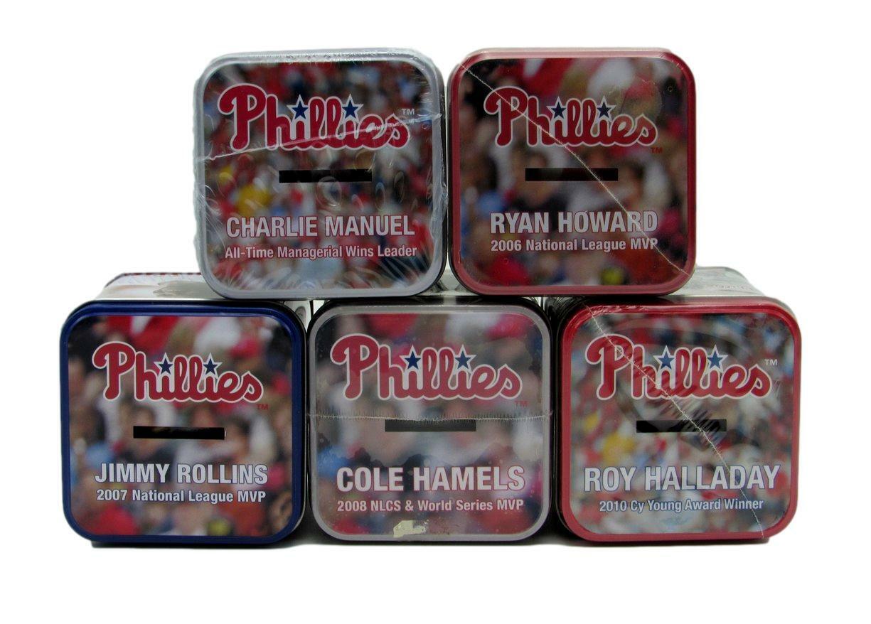 Lot of 5 Howard Halladay Hamels Phillies Turkey Hill Baseball & Coin Bank 165751