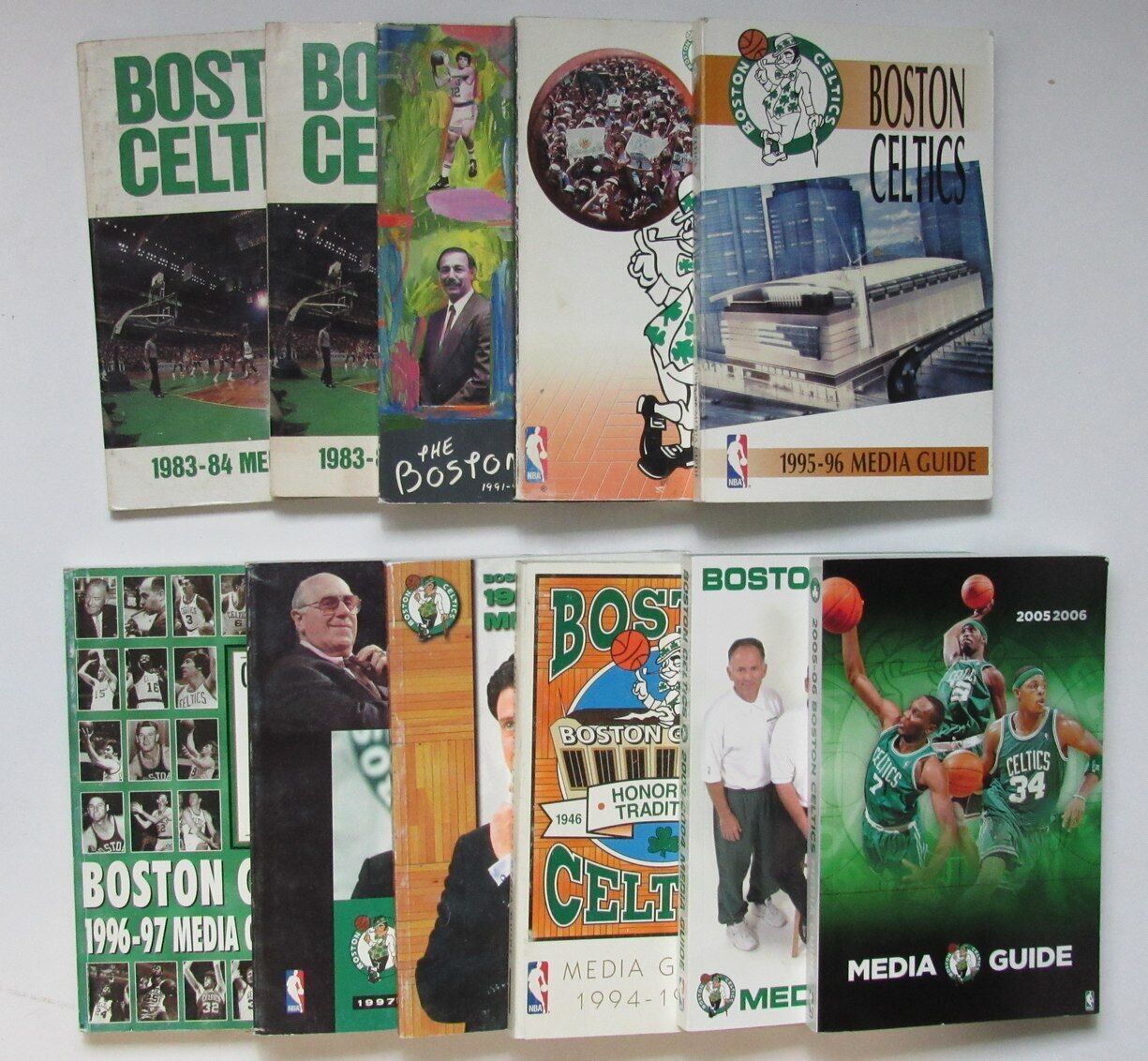 Lot of (10) Boston Celtics Media/Press Guides (1983,  1991, 1993-97, 2003, 2005)