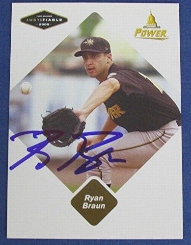 Ryan Braun Brewers Signed/Auto 2005 Just Minors Justifiable Baseball Card #10