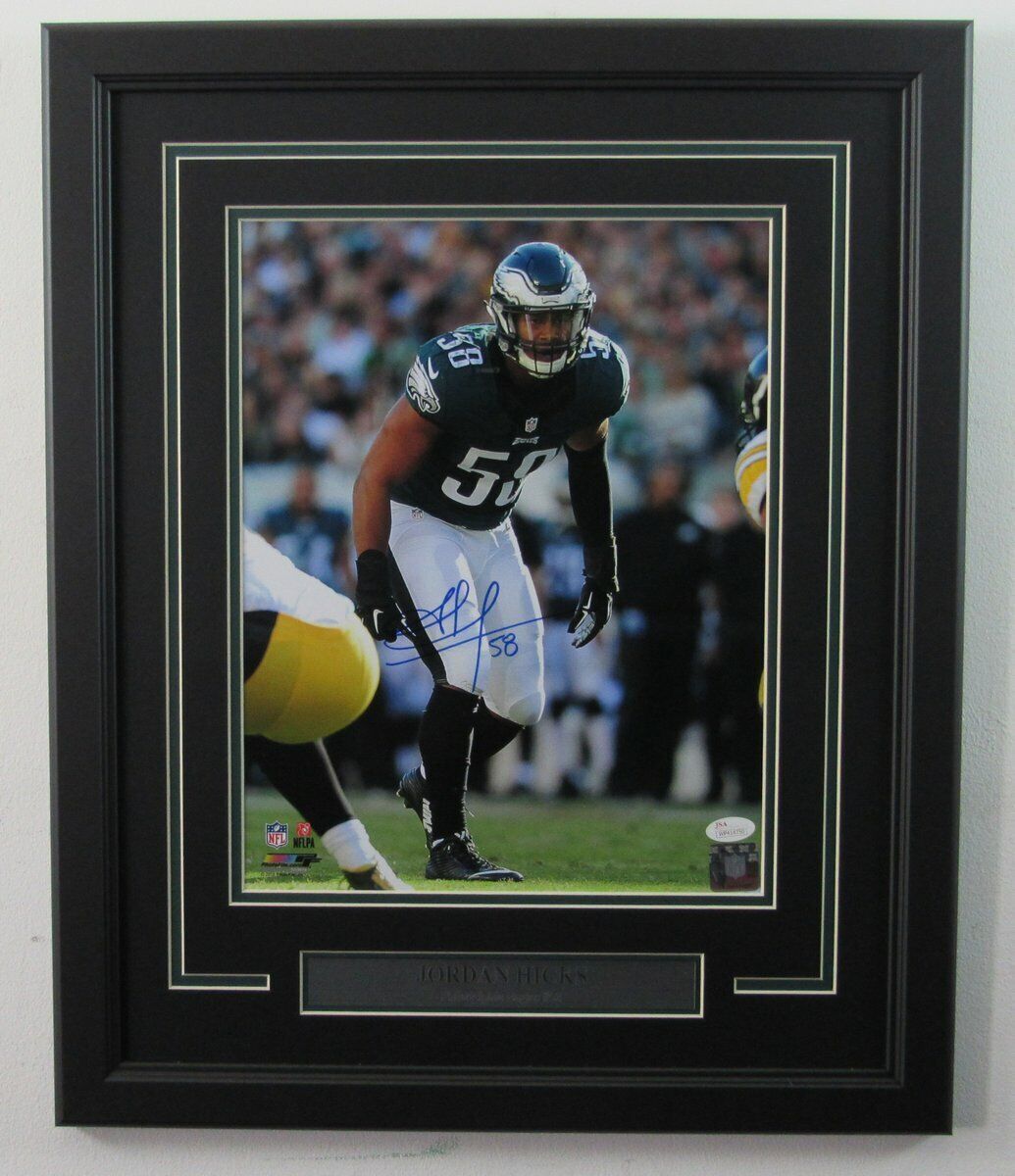 Jordan Hicks Eagles Autographed 11x14 Photo Framed JSA 135857