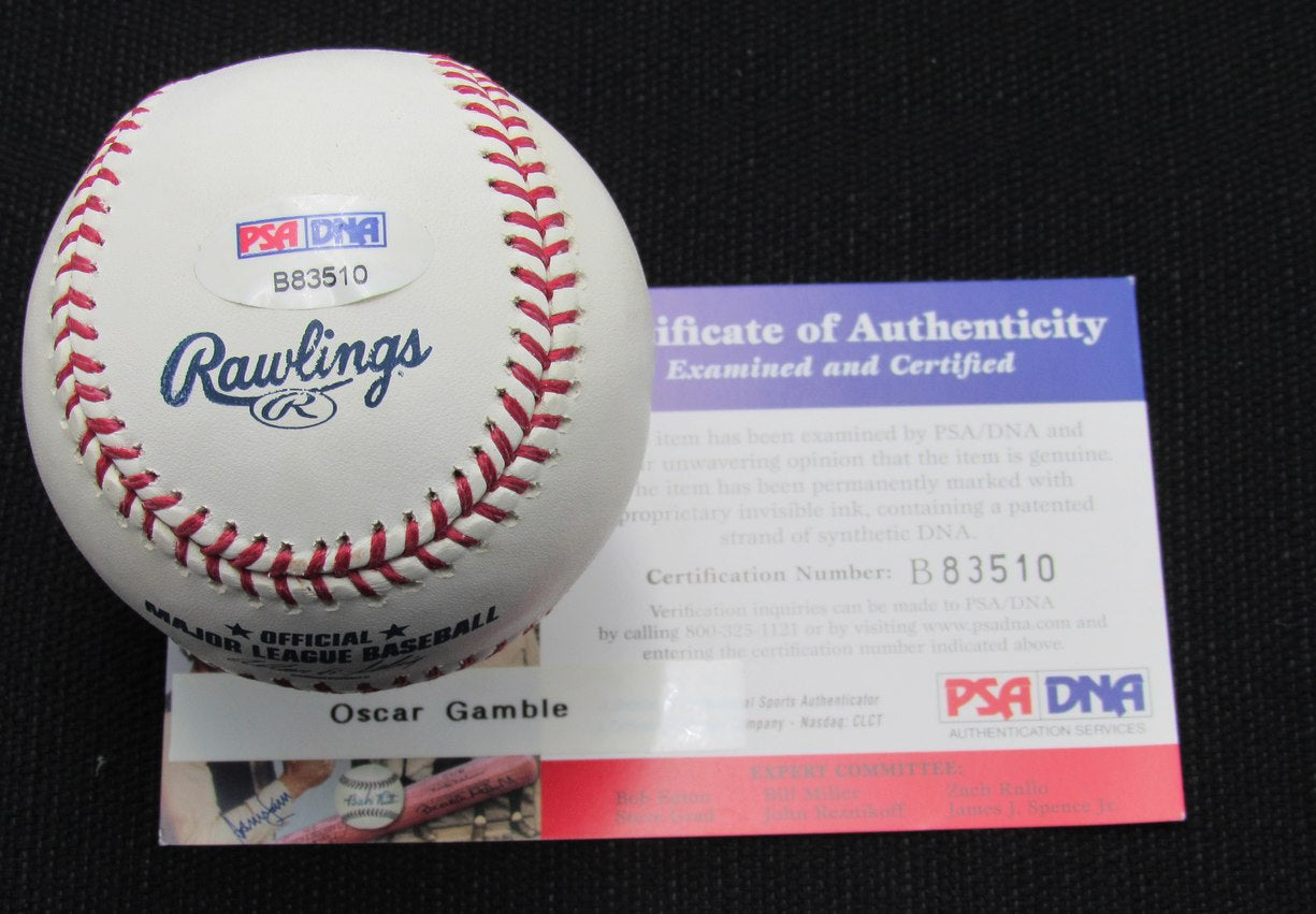 Oscar Gamble Signed/Auto Yankees 100th OML Baseball PSA/DNA 186999