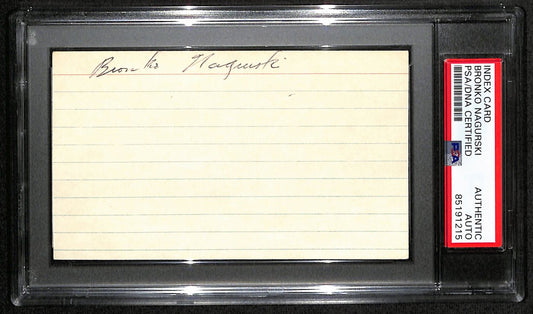 Bronko Nagurski HOF Signed/Auto 3x5 Index Card Chicago Bears PSA/DNA 187443