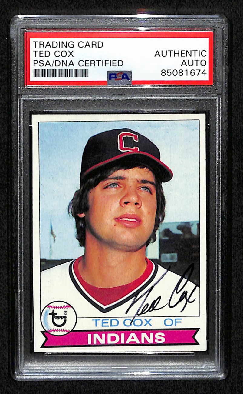 Ted Cox Signed 1979 Topps Card #79 Cleveland Indians PSA/DNA 184541