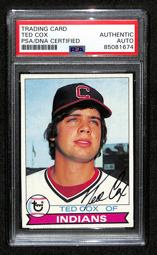 Ted Cox Signed 1979 Topps Card #79 Cleveland Indians PSA/DNA 184541