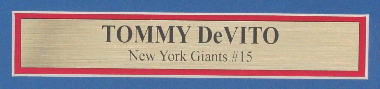 Tommy DeVito Autographed New York Giants 8x10 Photo Framed Beckett 186293