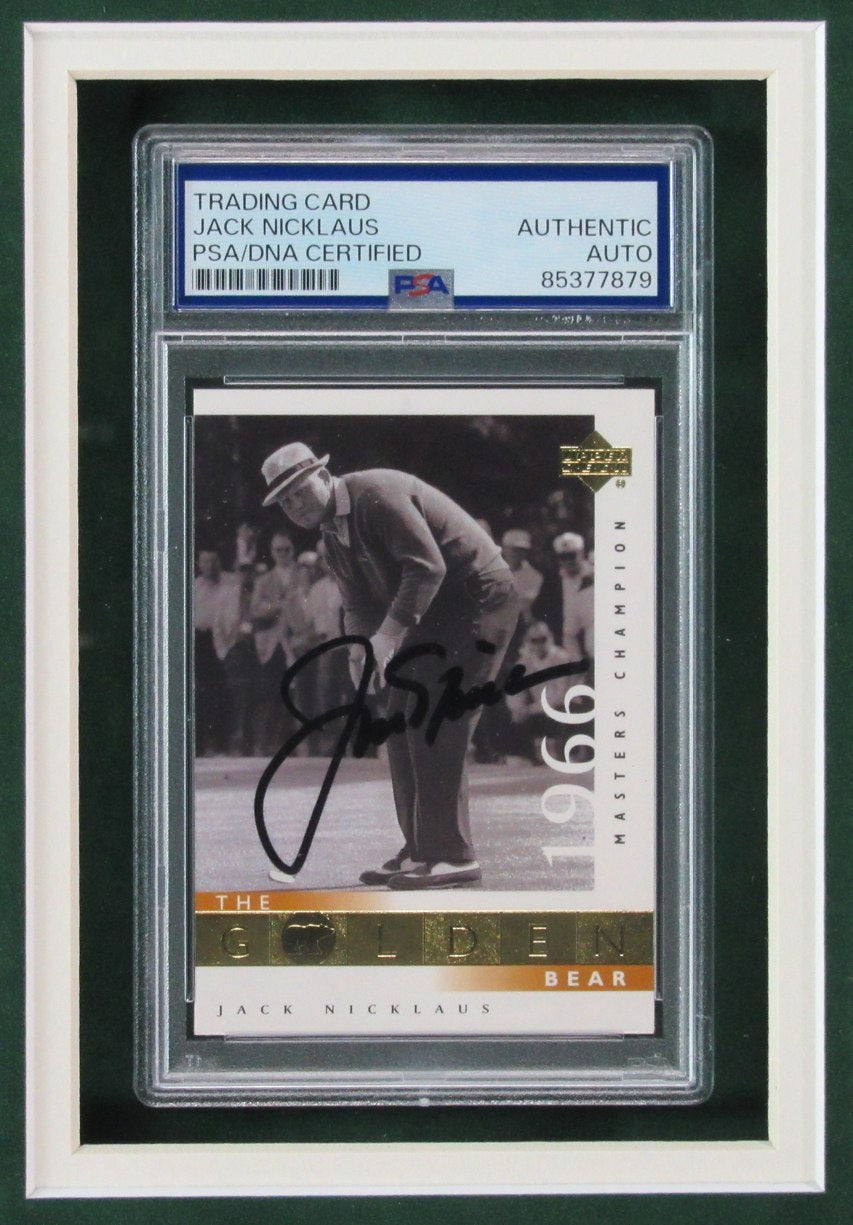 Jack Nicklaus Signed/Auto Trading Card with Photo Collage Framed PSA/DNA 192641