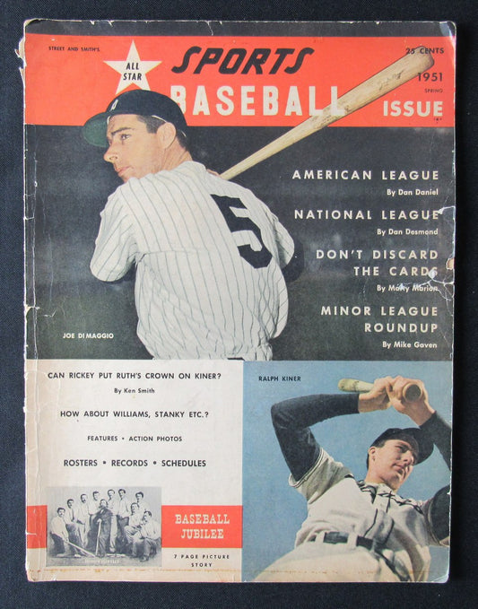 1951 Street & Smith All Star Baseball Magazine Joe DiMaggio on Cover 183854