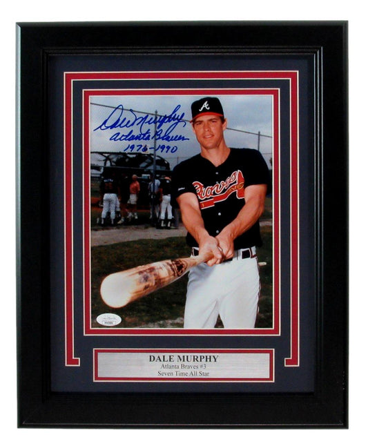 Dale Murphy Signed/Inscribed 8x10 Photo Atlanta Braves Framed JSA 185506