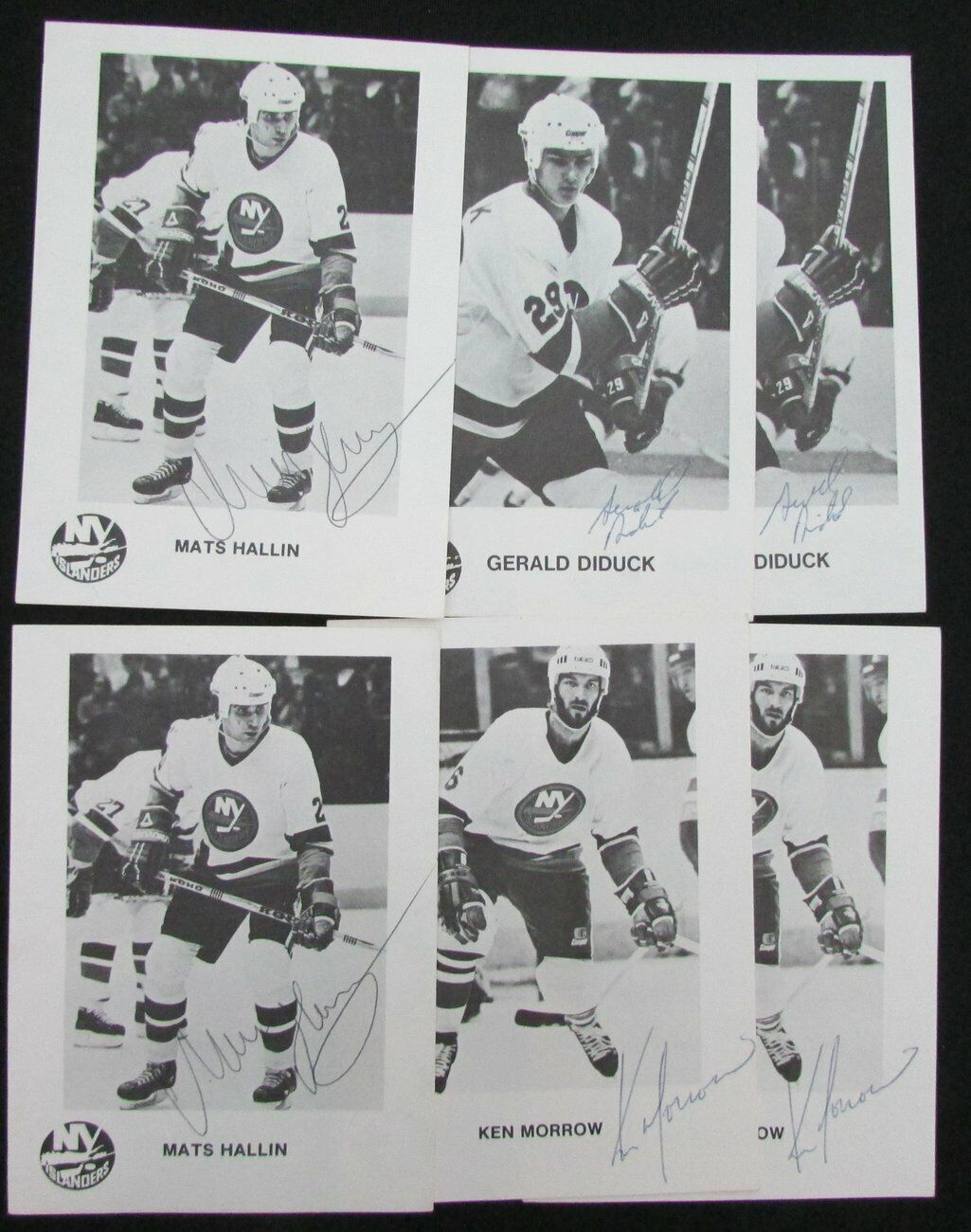 Lot of 6 New York Islanders Signed 4x5.5 Team Issued Photos incl. Diduck  150479