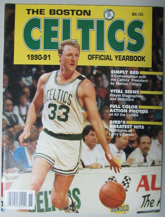 1990-91 Boston Celtics Official NBA Yearbook Larry Bird 153416