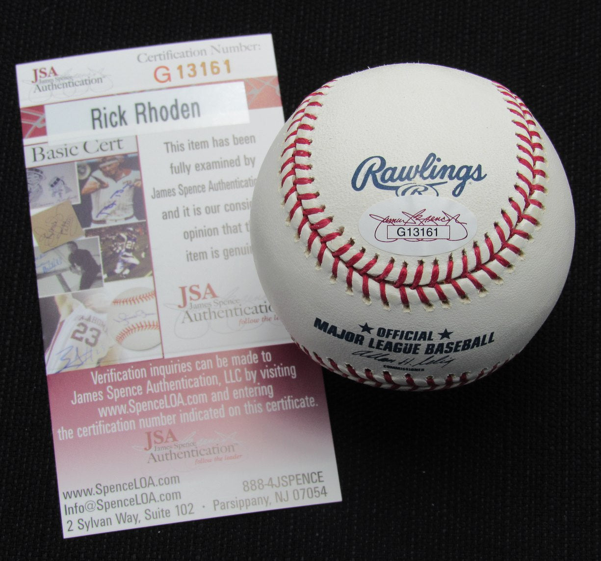Rick Rhoden Signed/Auto Yankees 100th OML Baseball JSA Inscr  186921