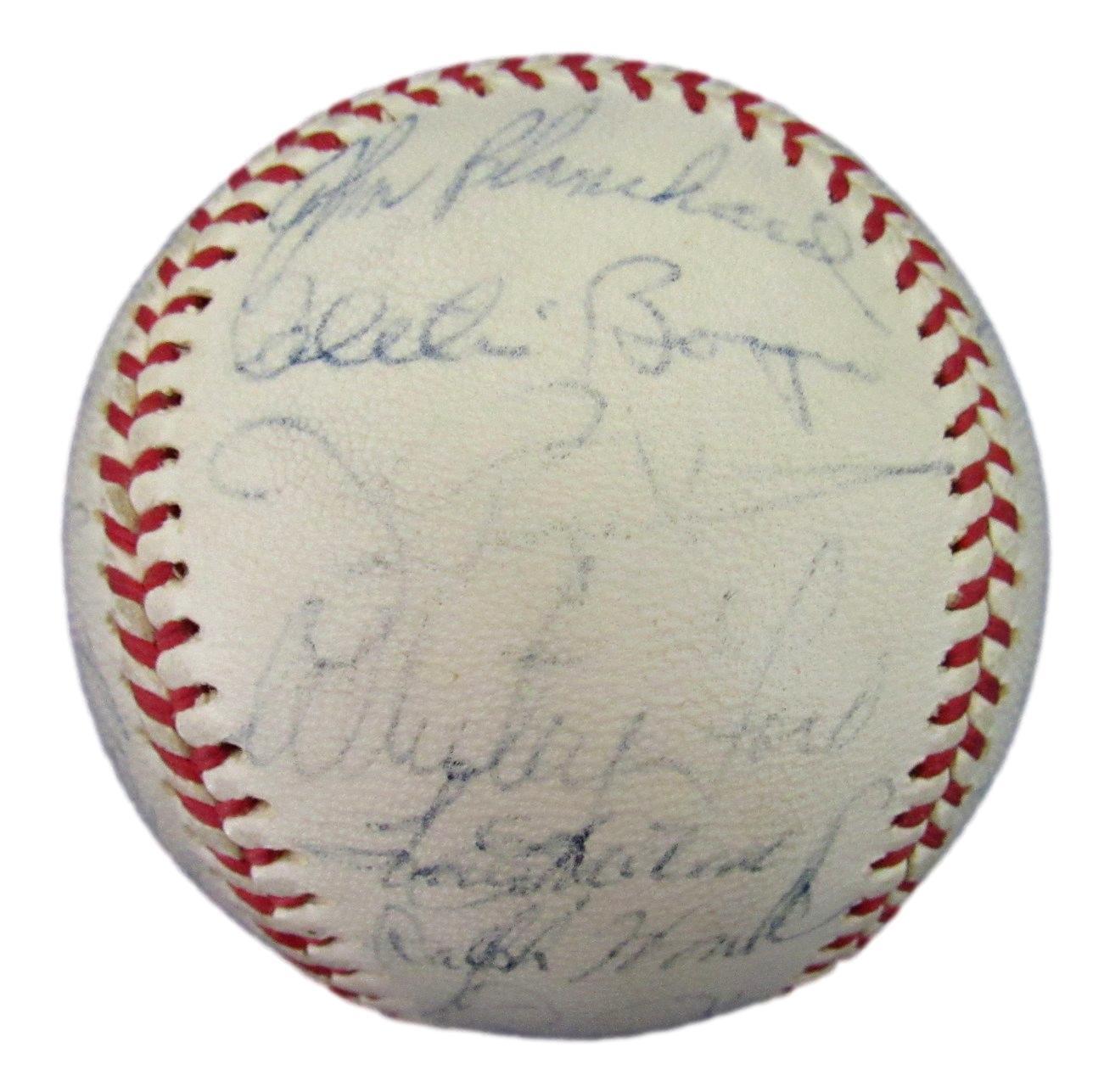 1963 AL Champs NY Yankees Team Signed 27 Reach Baseball Mantle Maris JSA 165155