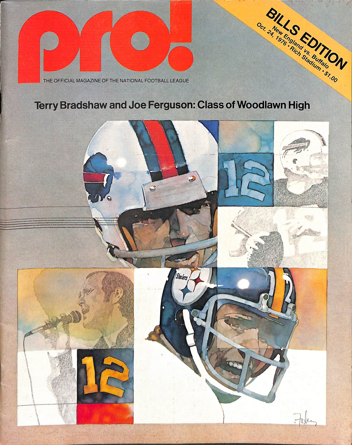 1976 New England Patritos vs. Buffalo Bills 10/24 Game Program OJ Simpson 180243