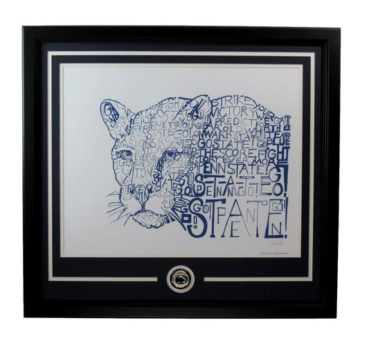 Penn State Nittany Lion Word Art 16x20 Print Framed 190933